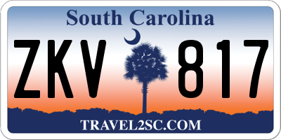SC license plate ZKV817