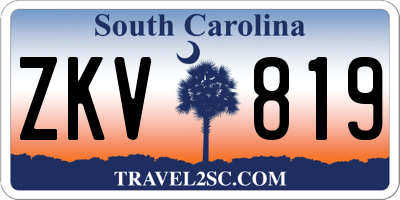 SC license plate ZKV819