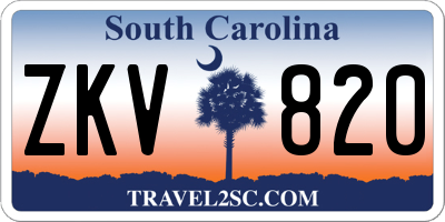 SC license plate ZKV820