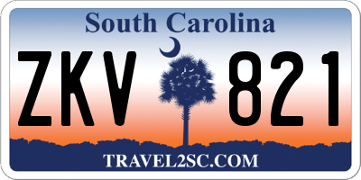 SC license plate ZKV821