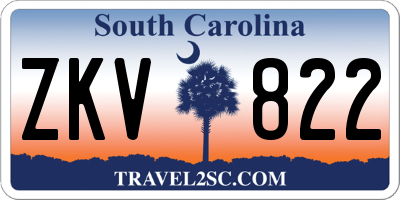 SC license plate ZKV822