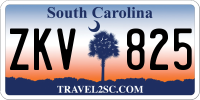 SC license plate ZKV825