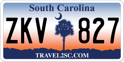 SC license plate ZKV827