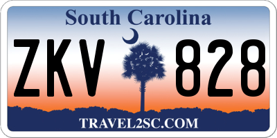 SC license plate ZKV828