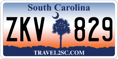 SC license plate ZKV829