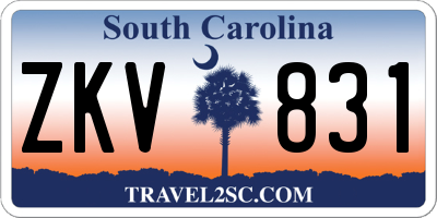 SC license plate ZKV831