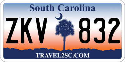 SC license plate ZKV832