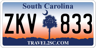SC license plate ZKV833