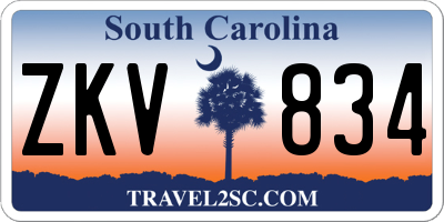 SC license plate ZKV834