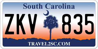 SC license plate ZKV835
