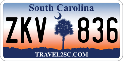 SC license plate ZKV836