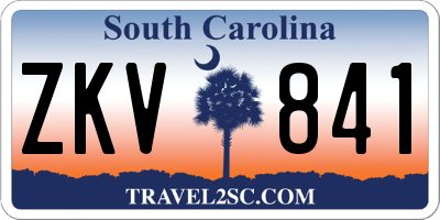 SC license plate ZKV841