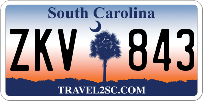 SC license plate ZKV843