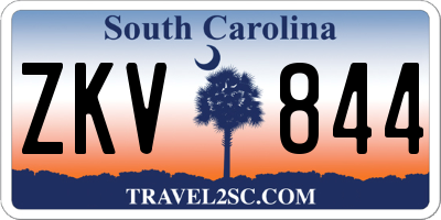 SC license plate ZKV844