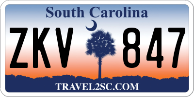 SC license plate ZKV847
