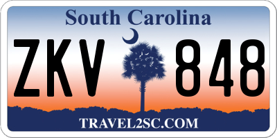 SC license plate ZKV848