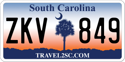 SC license plate ZKV849