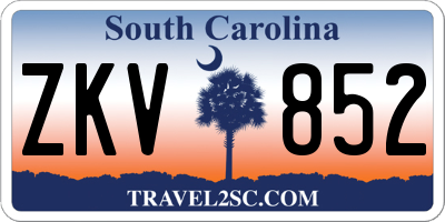SC license plate ZKV852