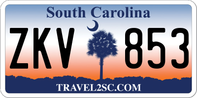 SC license plate ZKV853
