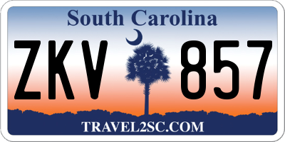SC license plate ZKV857