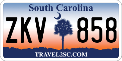 SC license plate ZKV858