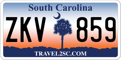 SC license plate ZKV859