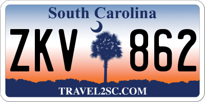 SC license plate ZKV862