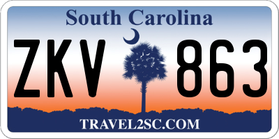 SC license plate ZKV863