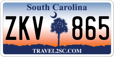 SC license plate ZKV865