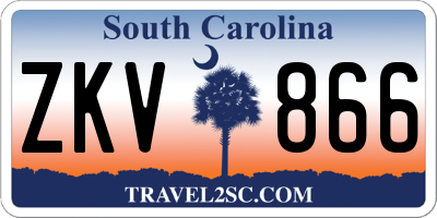 SC license plate ZKV866