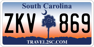 SC license plate ZKV869