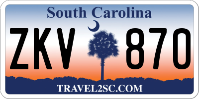 SC license plate ZKV870