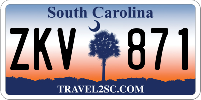 SC license plate ZKV871