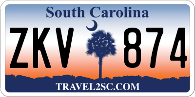 SC license plate ZKV874