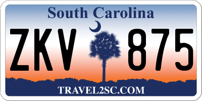 SC license plate ZKV875