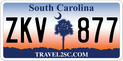 SC license plate ZKV877