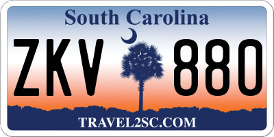SC license plate ZKV880