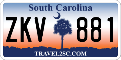 SC license plate ZKV881