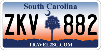SC license plate ZKV882