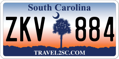 SC license plate ZKV884