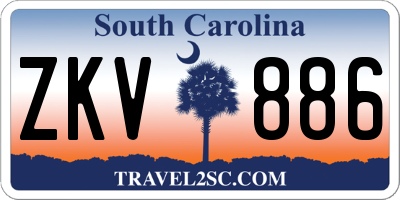 SC license plate ZKV886