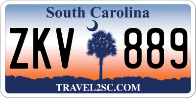 SC license plate ZKV889