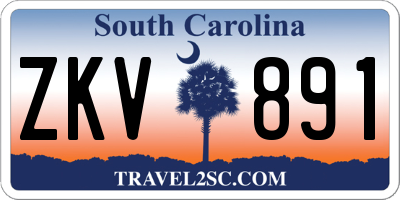 SC license plate ZKV891
