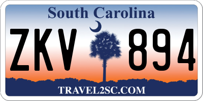 SC license plate ZKV894