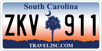 SC license plate ZKV911
