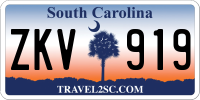 SC license plate ZKV919