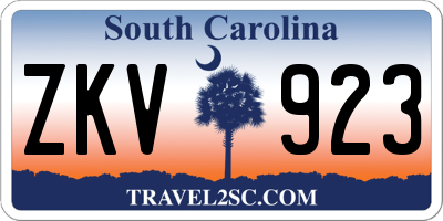 SC license plate ZKV923