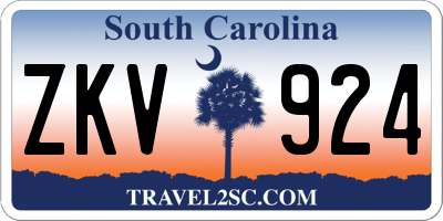 SC license plate ZKV924