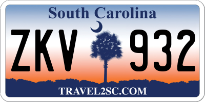 SC license plate ZKV932