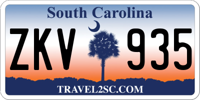 SC license plate ZKV935